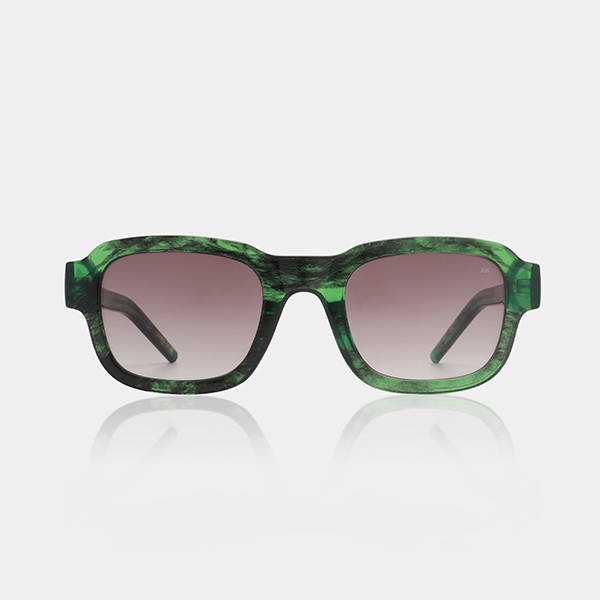 A product image of the A.Kjaerbede Halo sunglasses in Green marble Transparent.