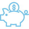 0% APR financing piggy bank icon