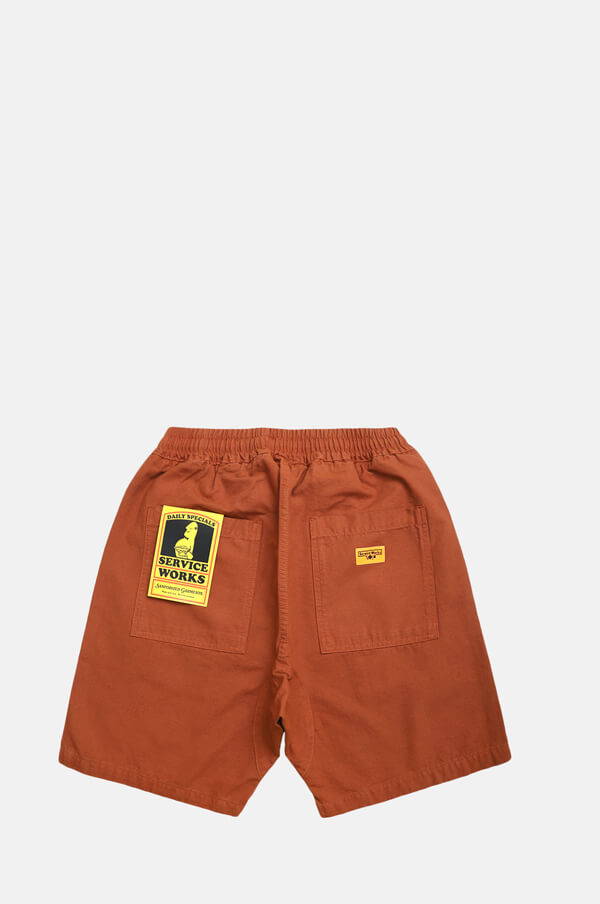 Service Works Canvas Chef Shorts Terracotta.