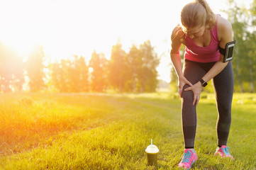 Woman having knee Pain