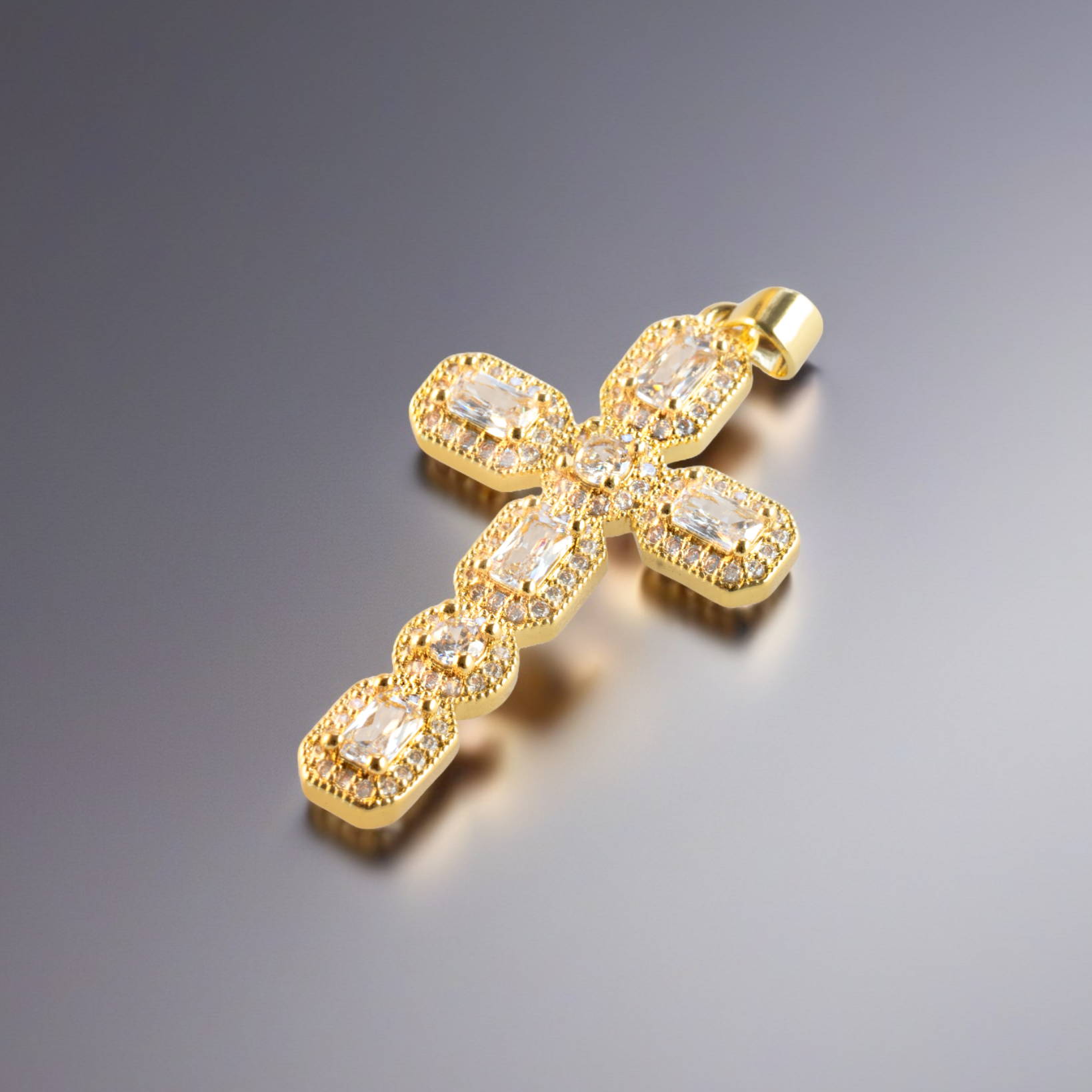 Gold cross charm pendant