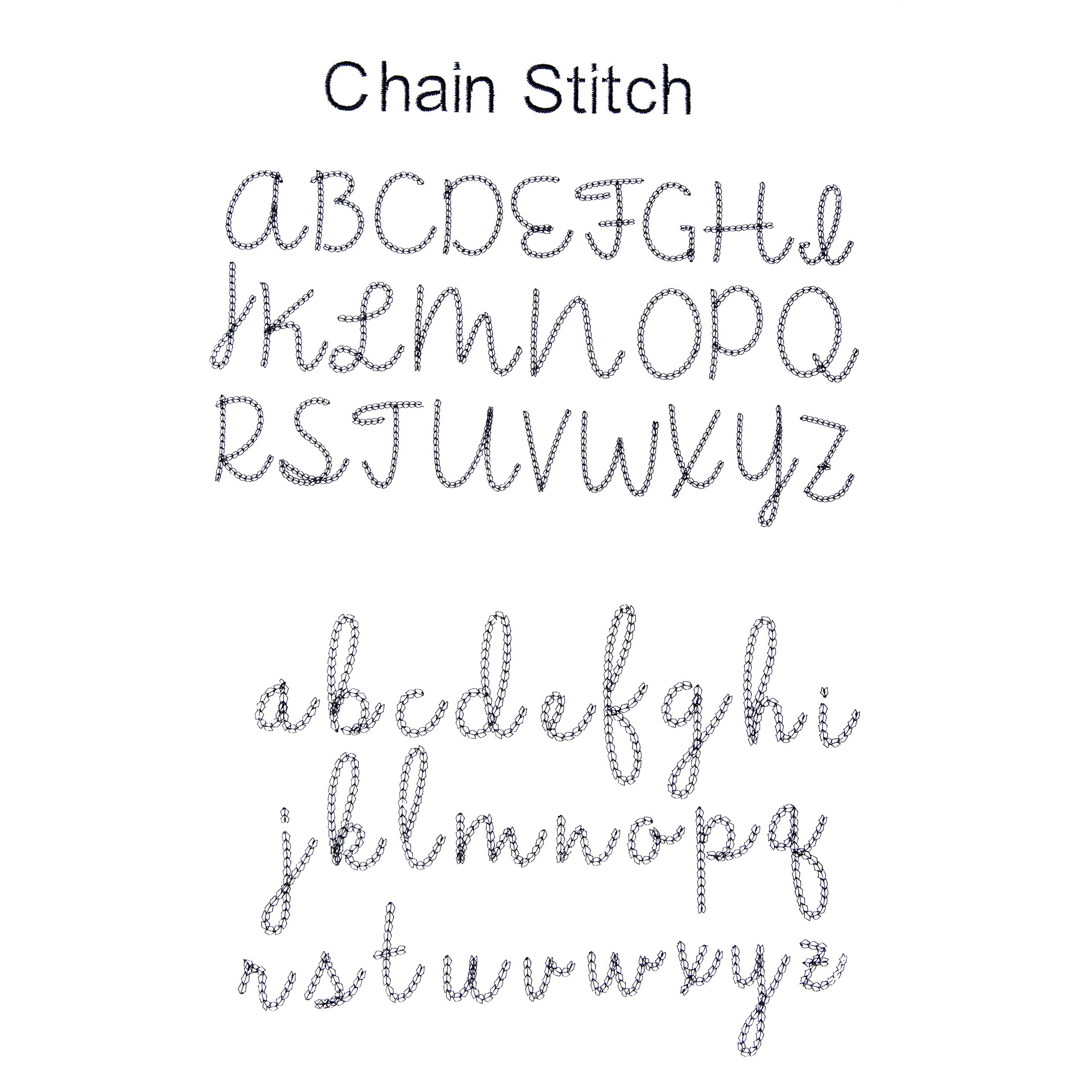 Alphabet in Chain Stitch font