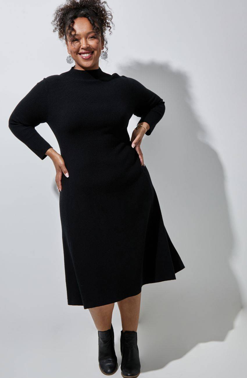 the-fit-and-flare-knitted-rib-dress