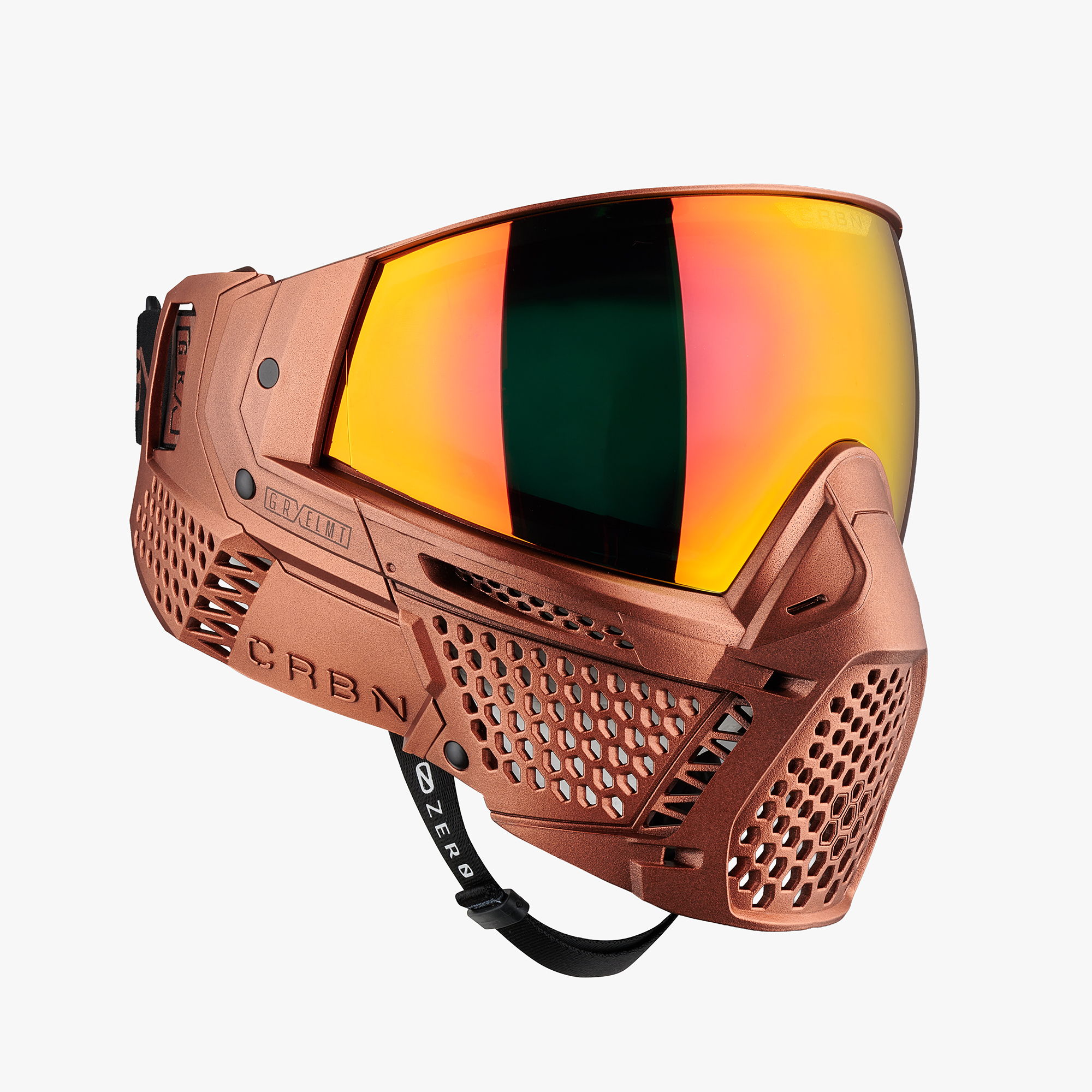  Paintball mask with a reflective visor and ventilation design.