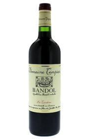 A bottle of red wine labeled