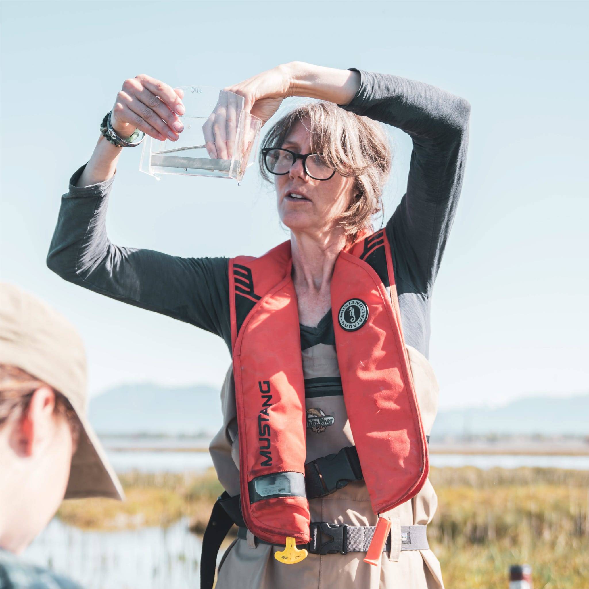 Woman collecting samples