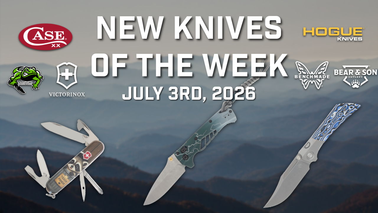 Image featuring new knives for the week of July 3rd, 2026.