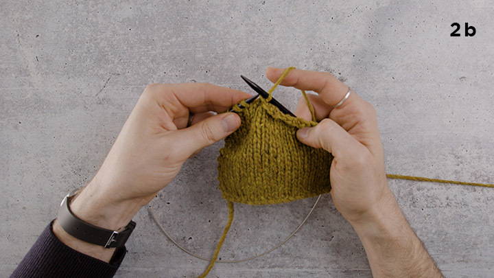 Sloped Bind Off Knitting Tutorial - Step 2b
