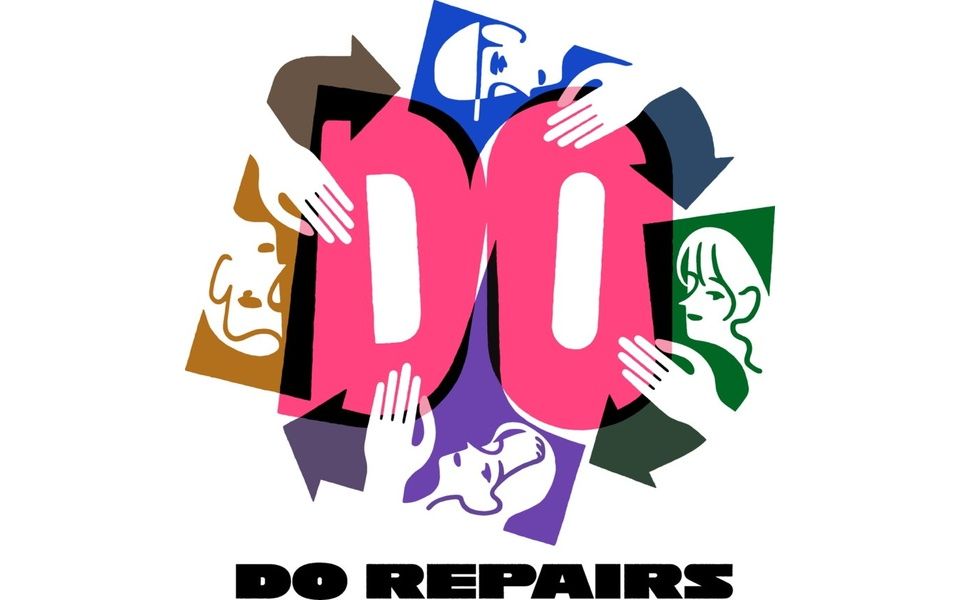 Colorful graphic with hands surrounding the text 