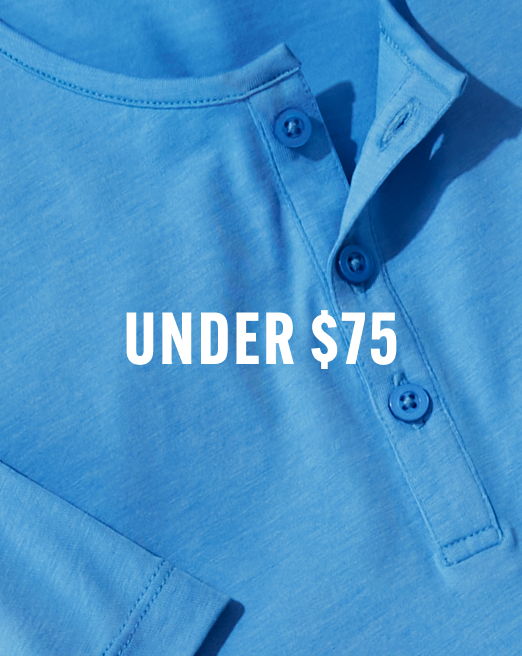 Blue shirt with buttons and text 
