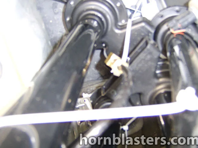 Close-up of Shocker XL train horn bells mounted on Layne's Ford Focus HornBlasters gallery photo 4
