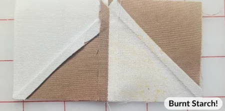 Quilt Block with Burnt Fabric Starch