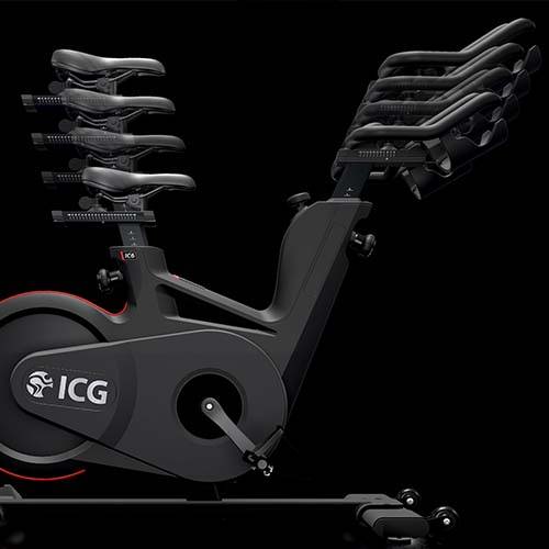 Adjustable seat on handlebars on IC6 Indoor Cycle