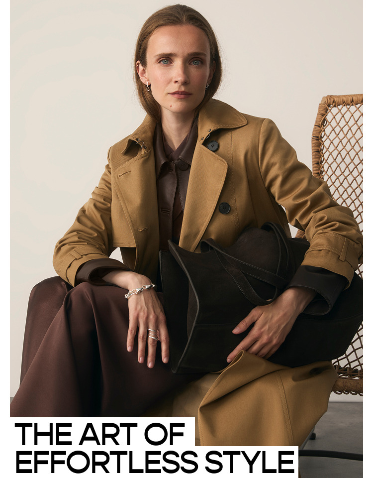 Model wearing Hawthorne trench - The art of effortless style