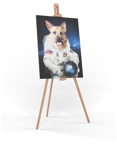 astronaut dog canvas art