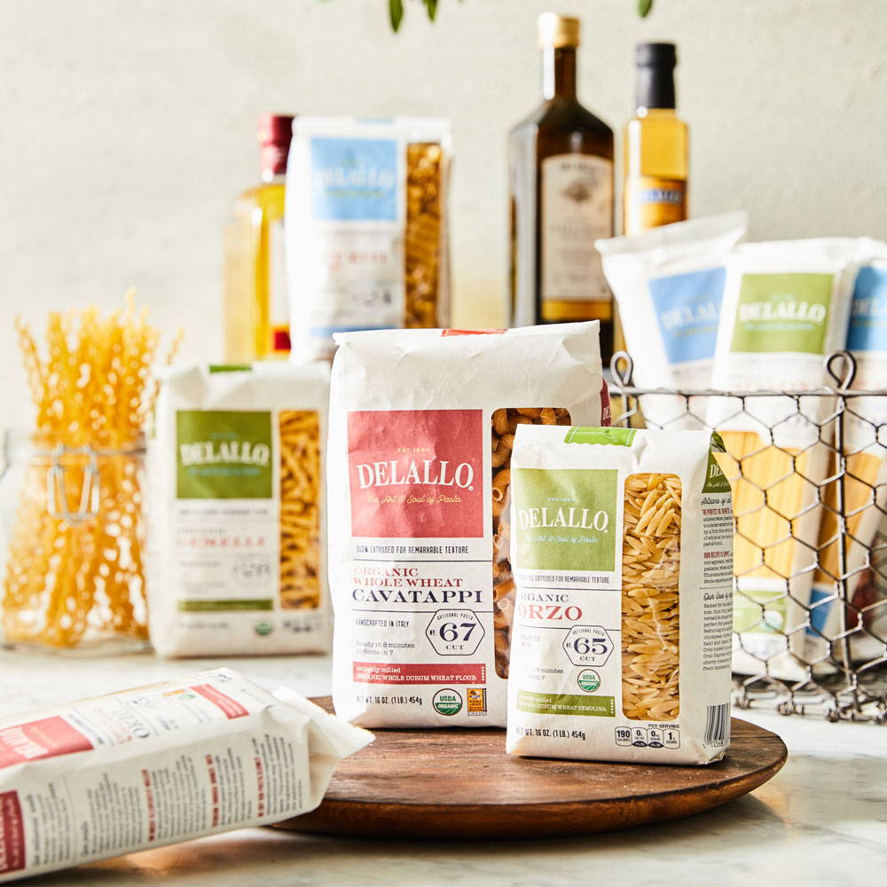 Assorted DeLallo pasta products