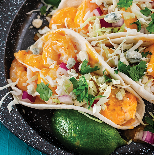 garlic parmesan shrimp tacos