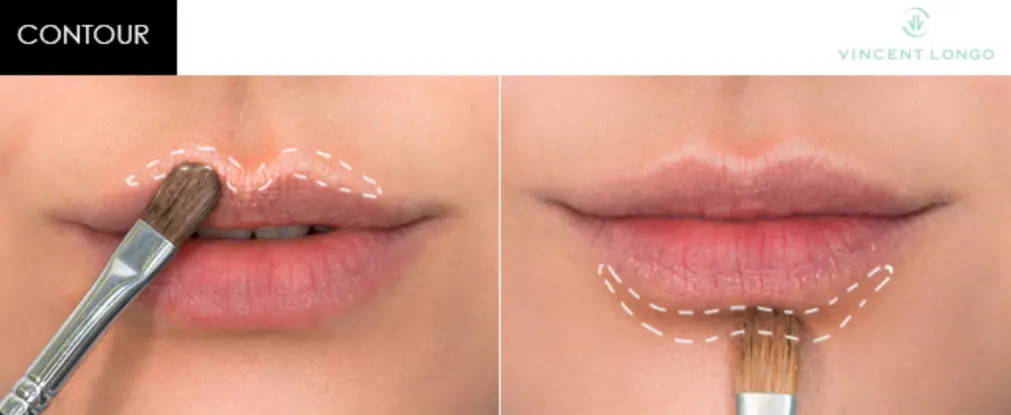 Contour instructions for lips