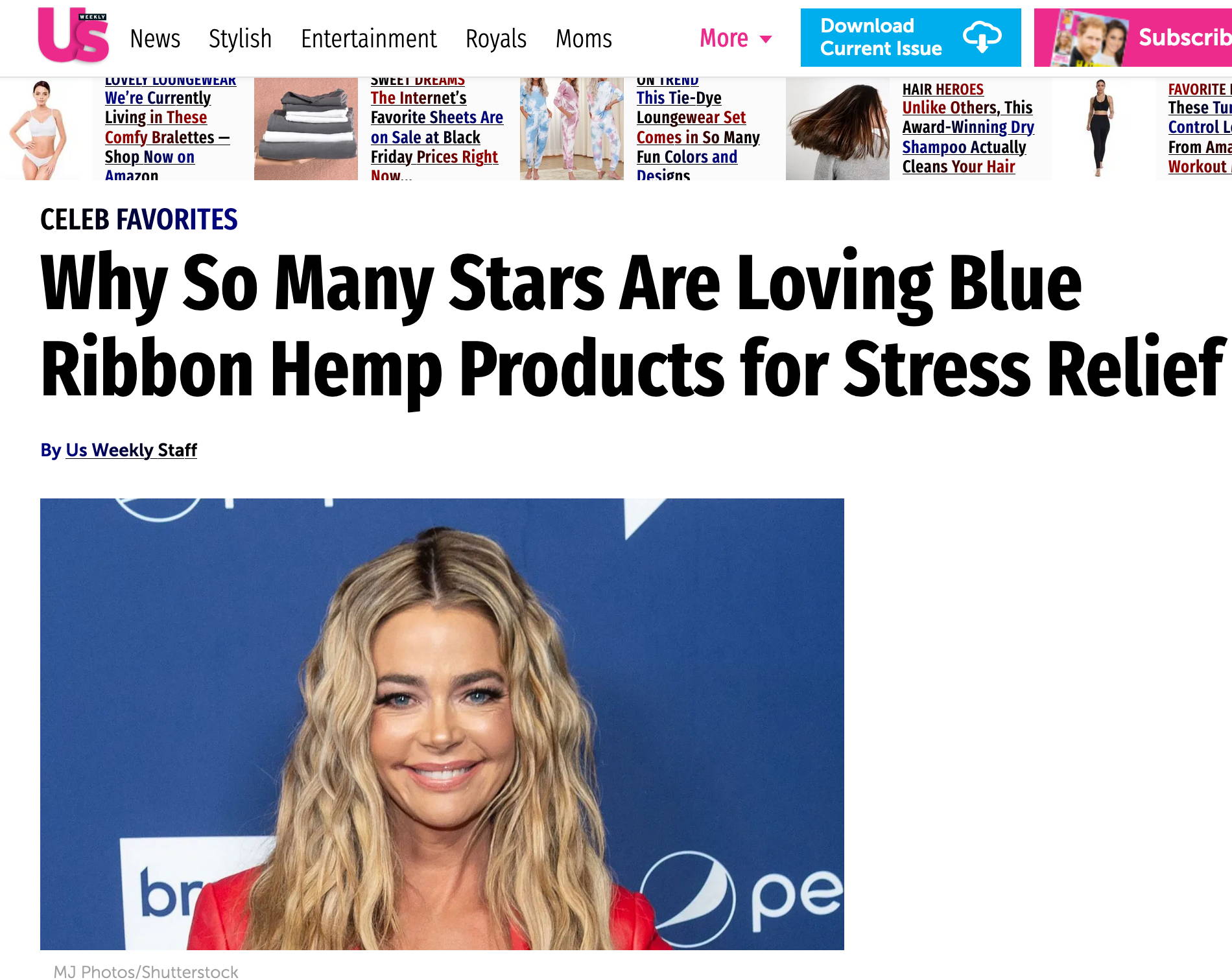 US Weekly: Why So Many Stars Are Loving Blue Ribbon Hemp Products for Stress Relief