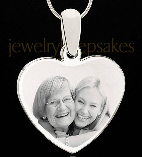 Stainless Steel Memories Heart Photo Engraved Jewelry
