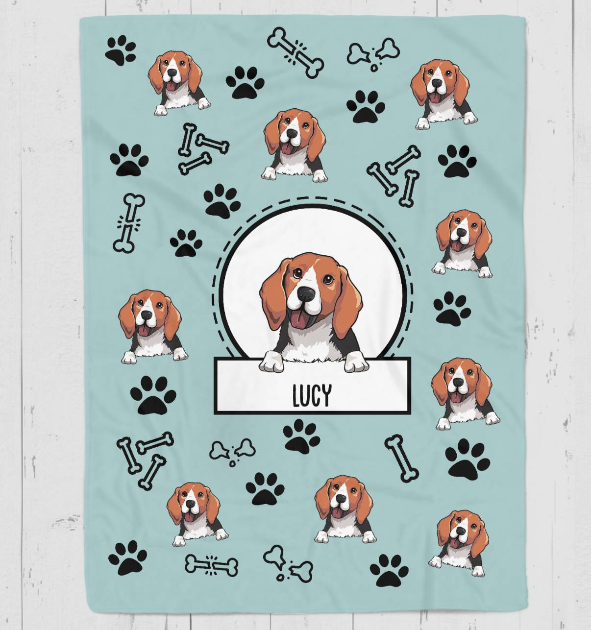 beagle personalized blanket