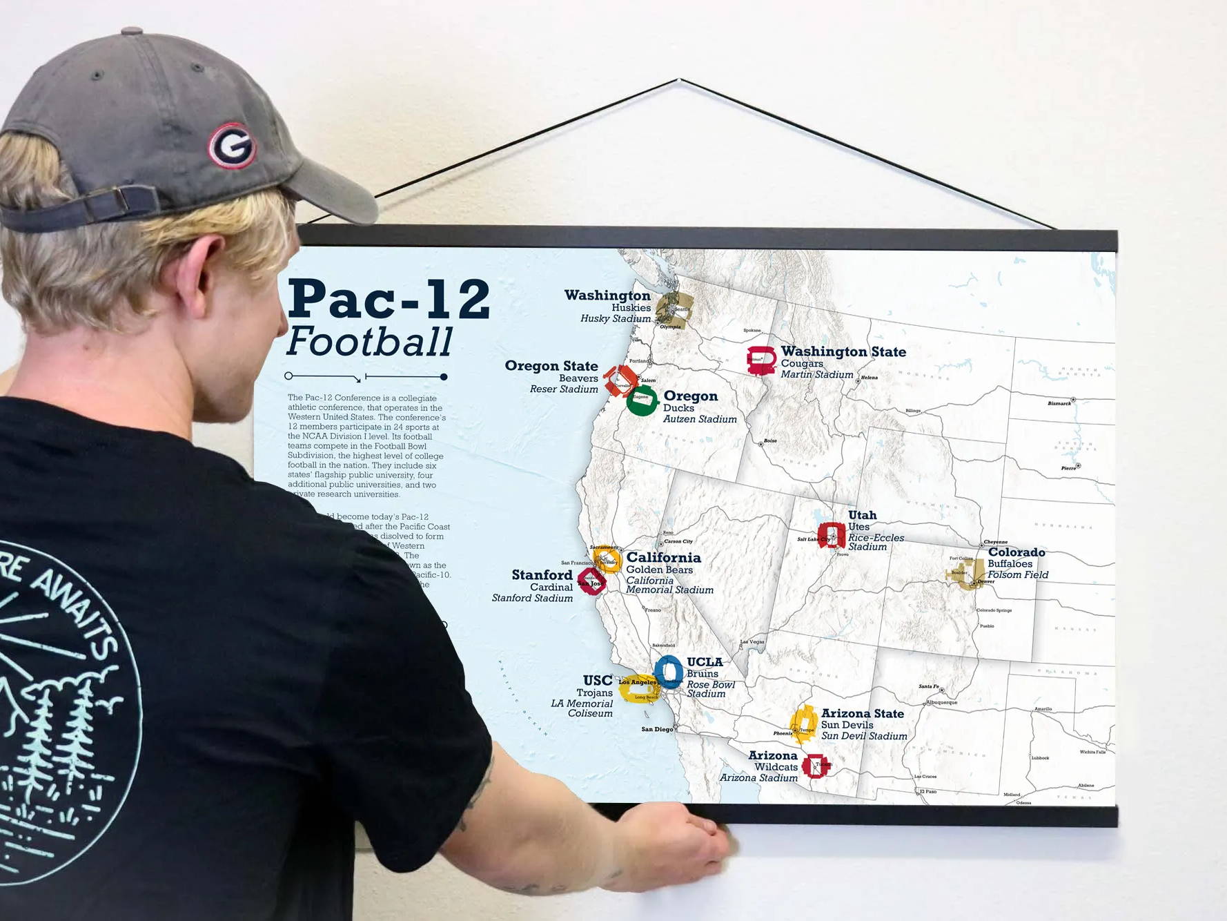 college football pac 12 map