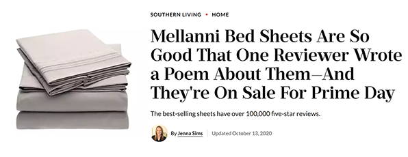 Mellanni Bed Sheets in Southern Living