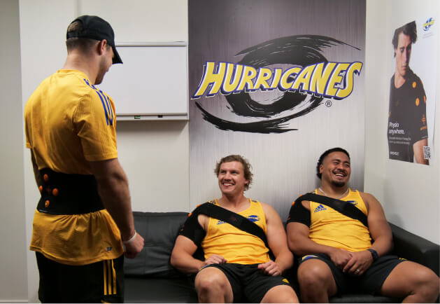 Myovolt is a wearable physical therapy product used by the Hurricanes Super Rugby Team for muscle conditioning, athlete recovery and to treat sports overuse injury. 