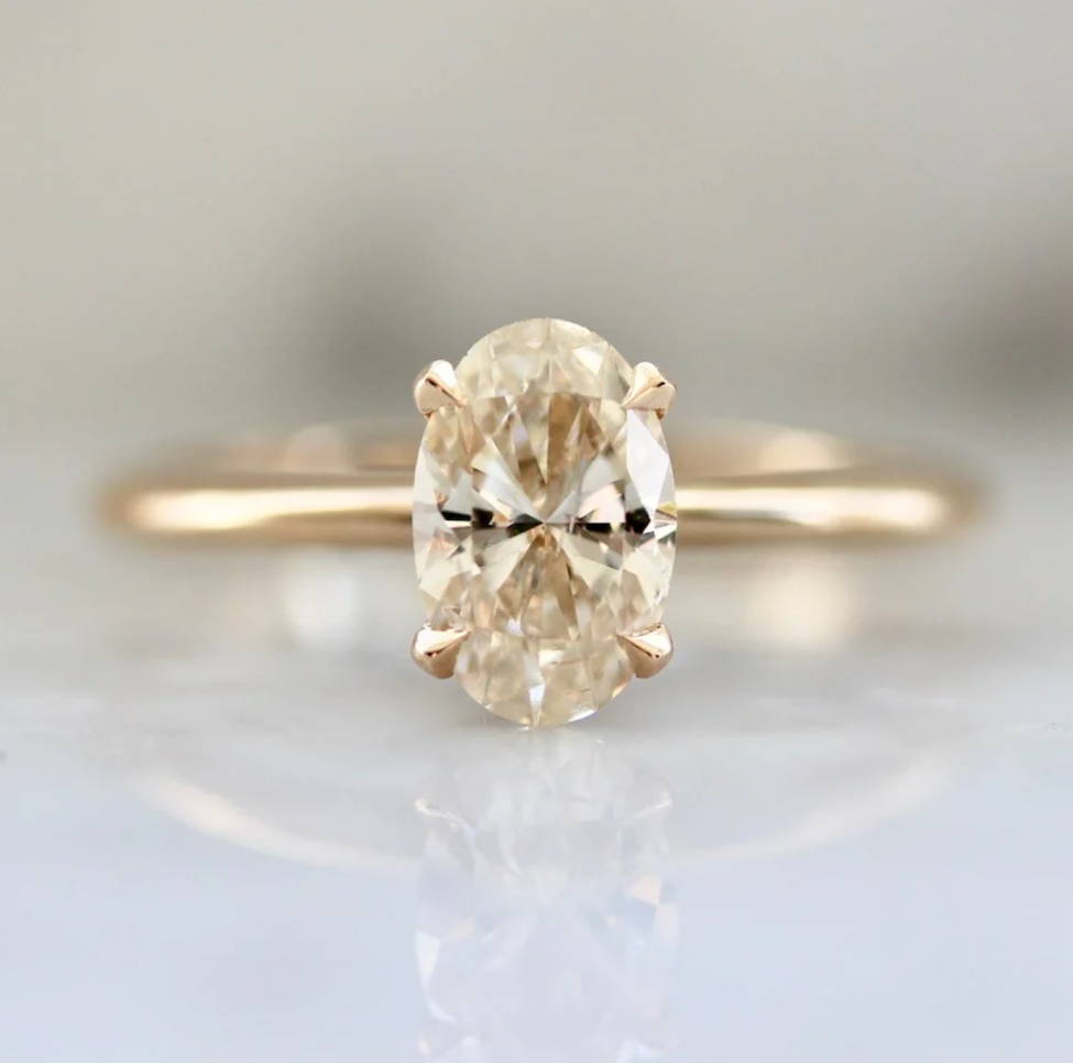 Champagne-oval-cut-diamond-ring-made-by-gem-breakfast