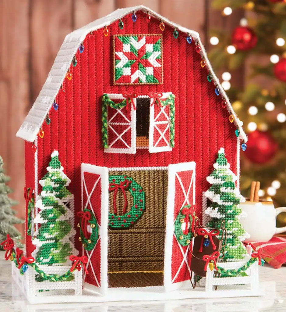Christmas Barn, Plastic Canvas Grand Design