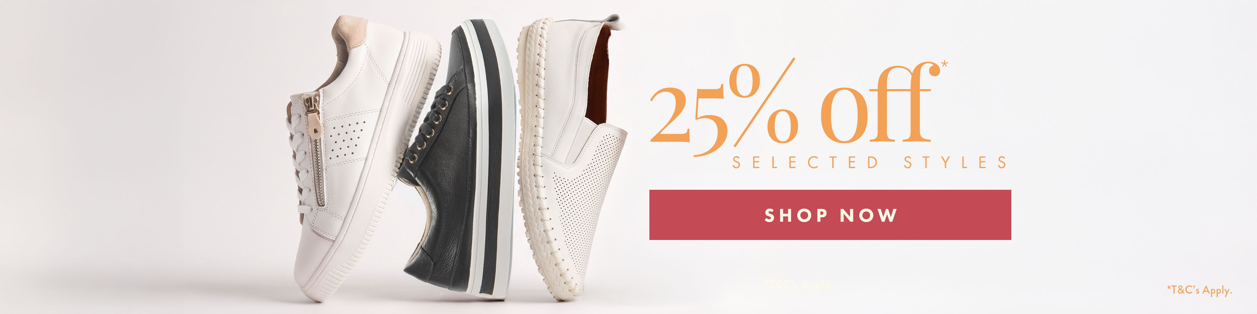 Up to 25% off selected styles.