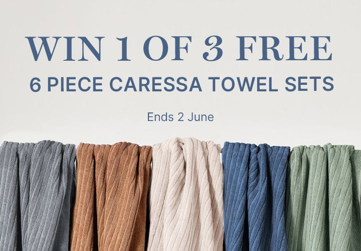 Promotional image for free towel set giveaway, ends June 2.