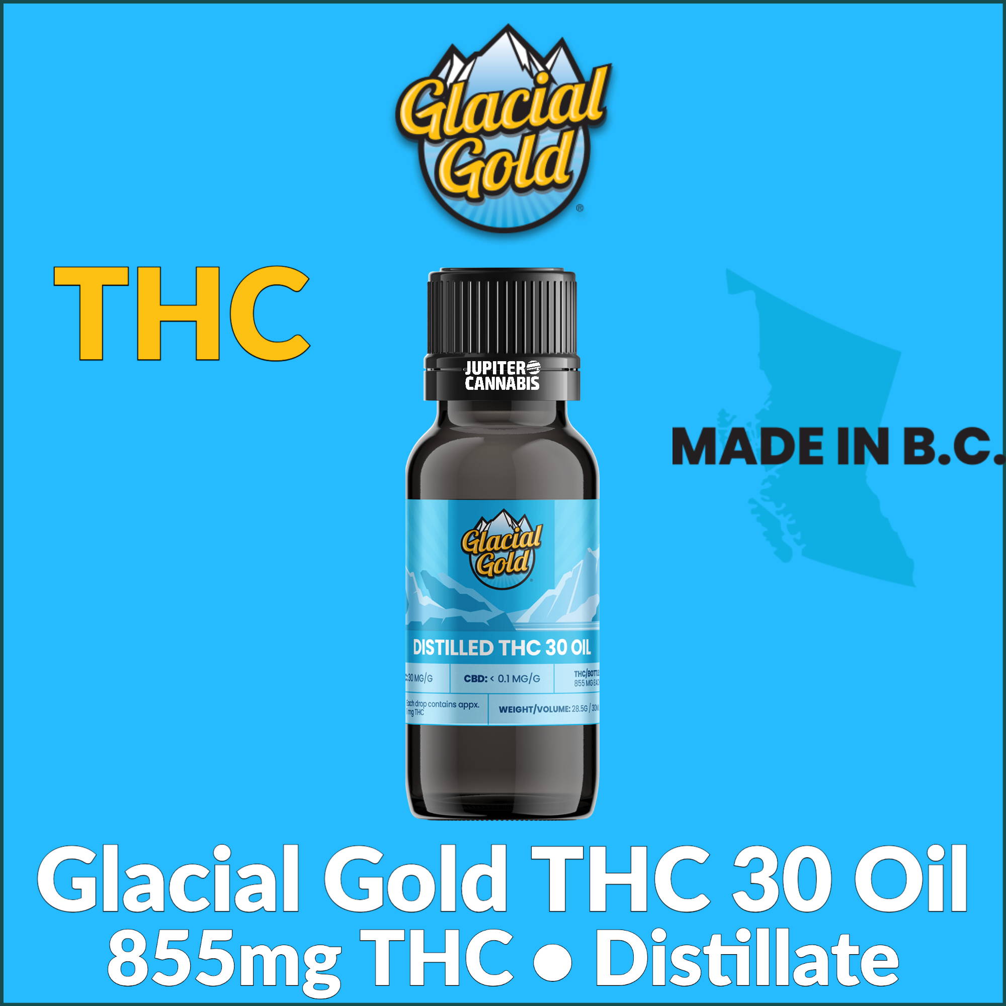 Glacial Gold THC 30 Oil | Jupiter Cannabis Winnipeg