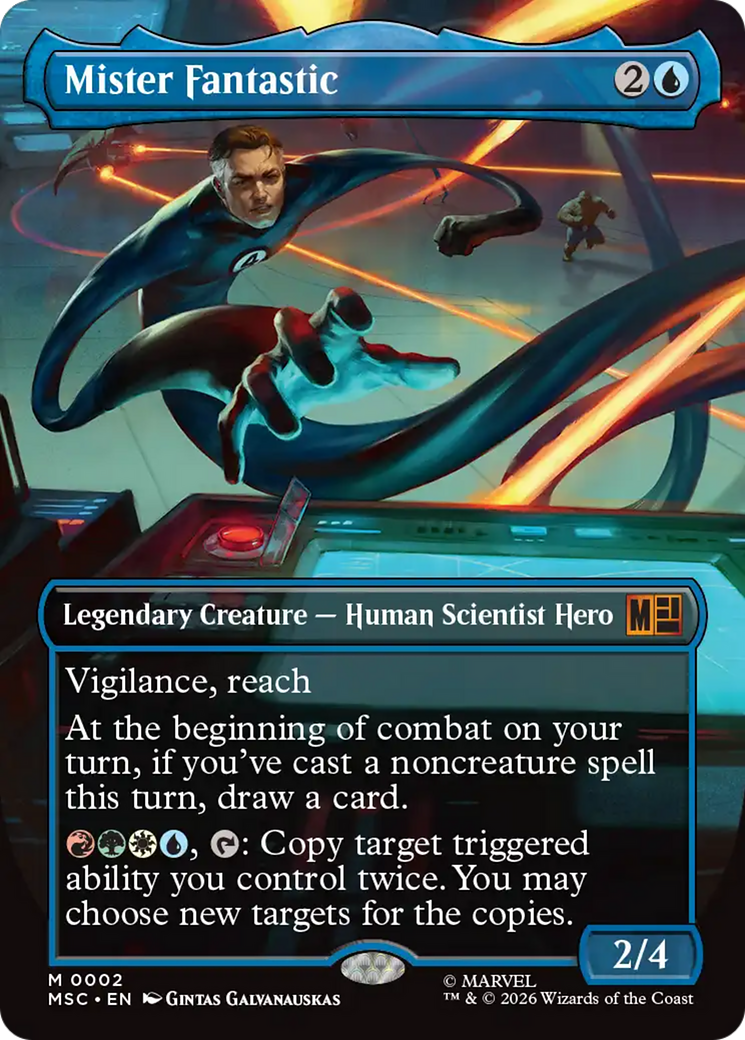 The Mister Fantastic mtg Marvel crossover card.