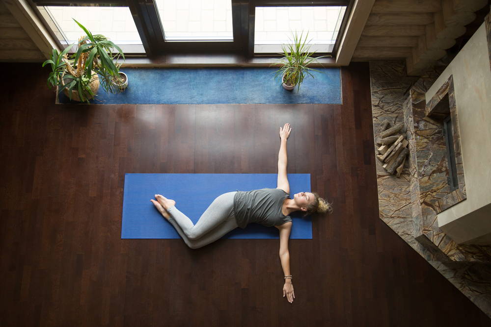 reclined twist pose