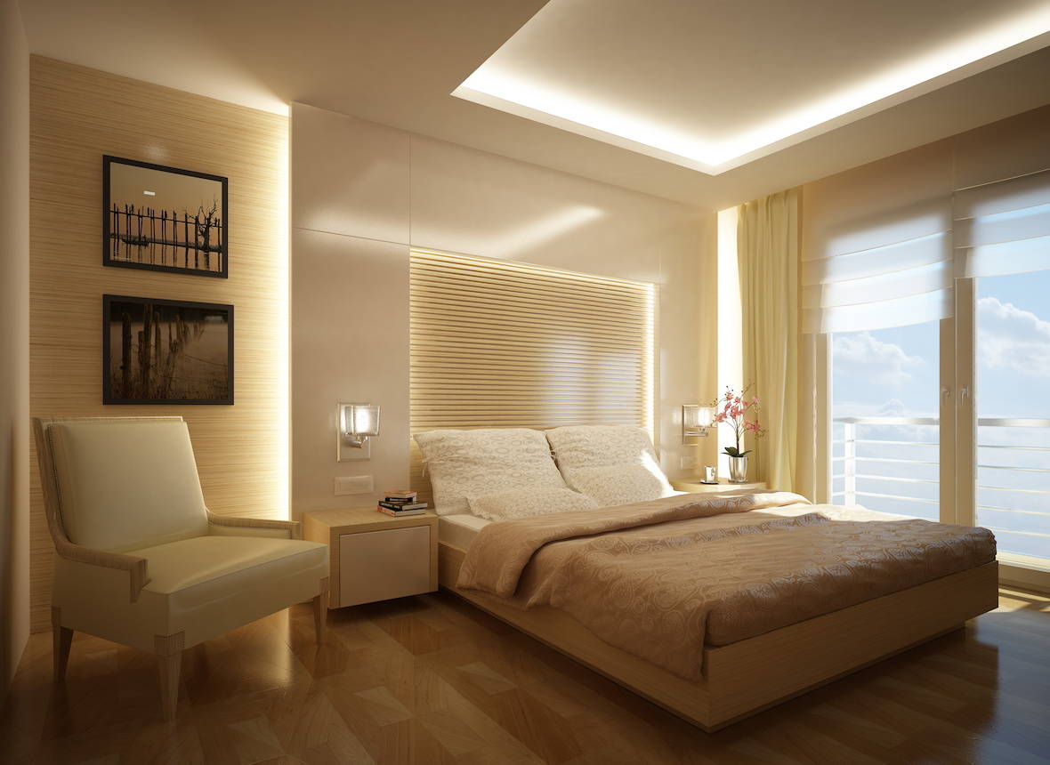 Bedroom lighting trends highlight wall panels and cove lighting with LED strip lights