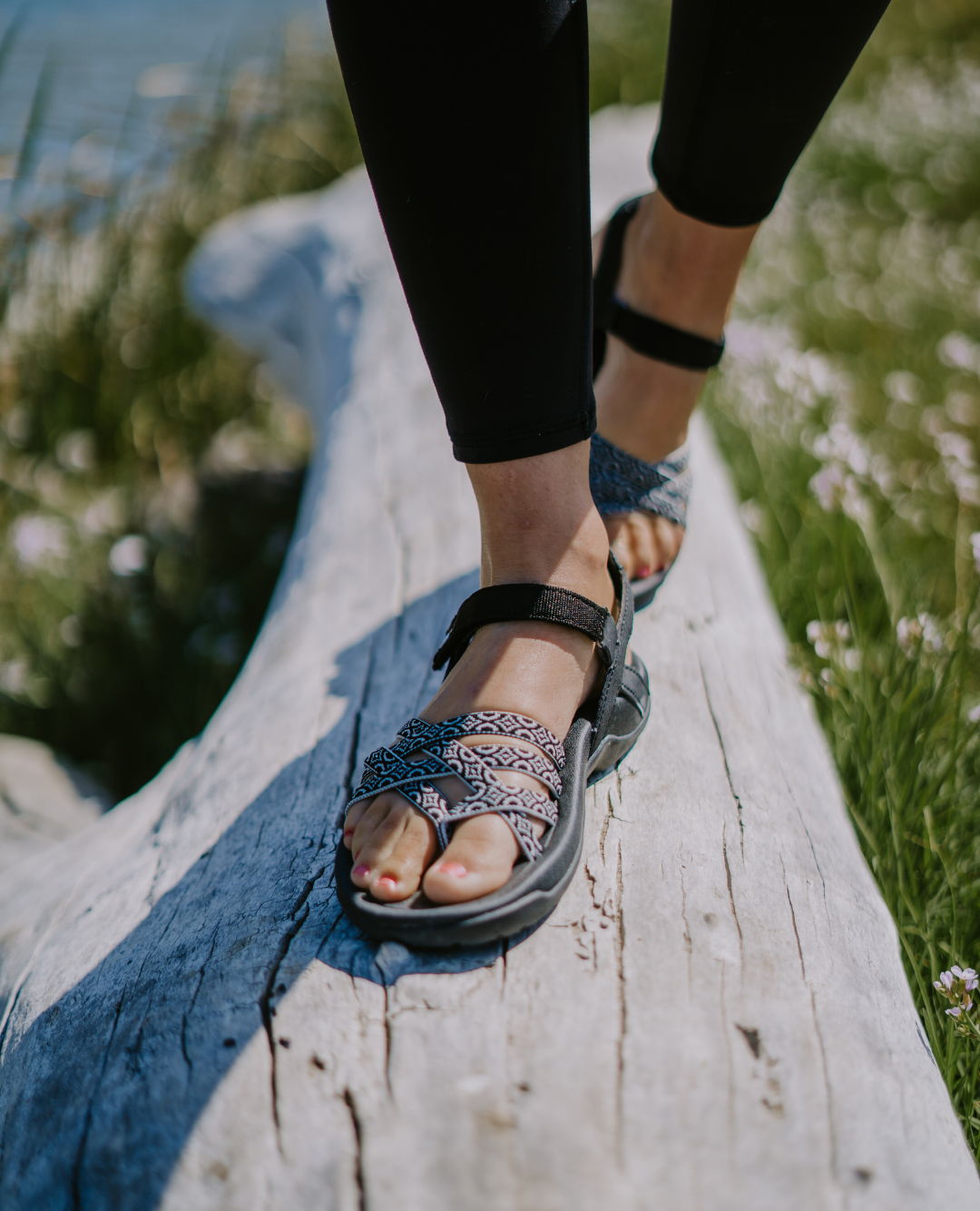 woman wearing samara walking sandals
