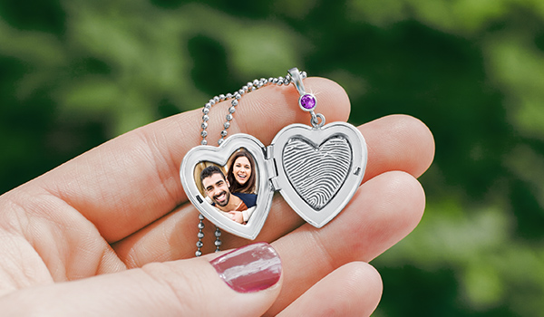 sterling silver fingerprint heart locket