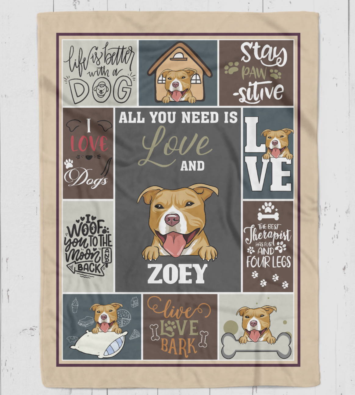 personalized blanket for pit bull lovers