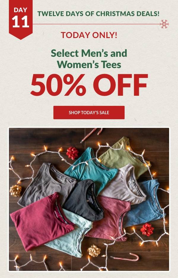 Today Only! 50% Off Select Men's & Women's Tees Shop Today's Sale