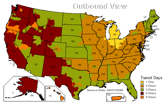 Outbound UPS Map 20260401