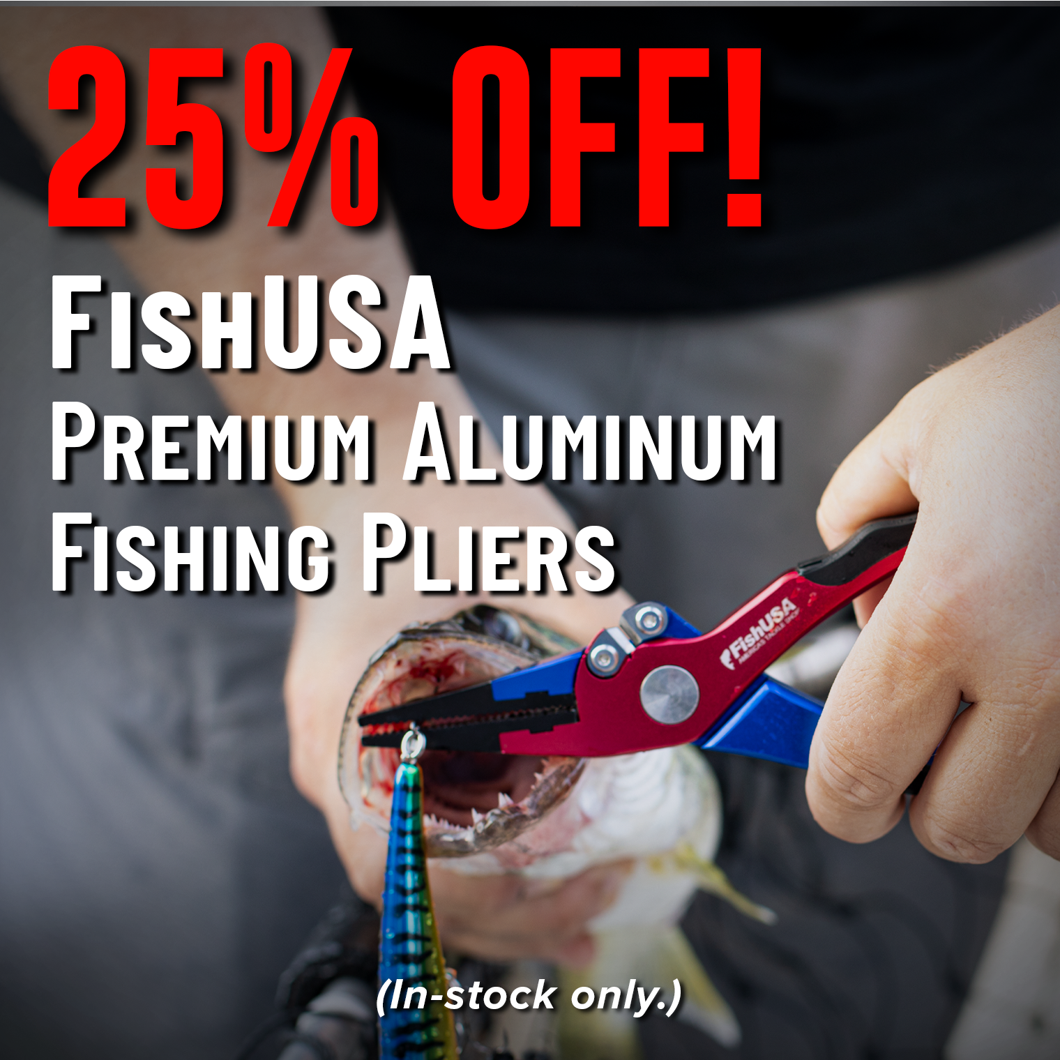 25% Off! FishUSA Premium Aluminum Fishing Pliers (In-stock only.)