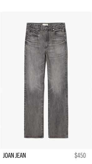 Gray straight-leg jeans labeled 