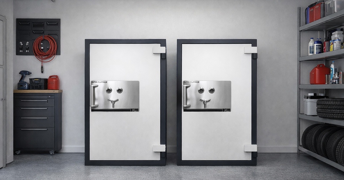 2 ISM safes in a garage