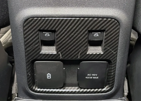 IAG I-Line 2pc Window Switch Panel Cover Kit Gloss Carbon for 2021+ Ford Bronco - Installed Rear