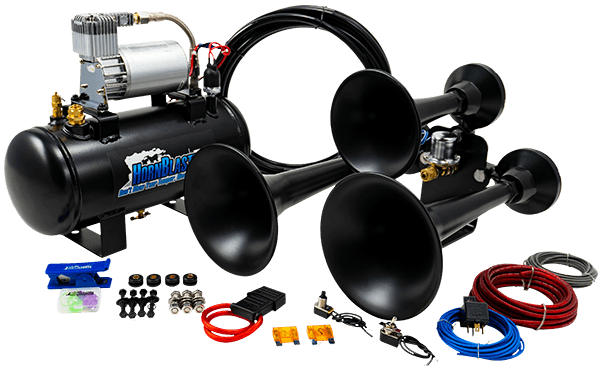 サービス Vixen Horns Train Horn Kit for Trucks Car Semi. Complete Onboard System-  150psi Air Compressor, 1.5 Gallon Tank, Trumpets. Super Loud dB. Fits  Vehic