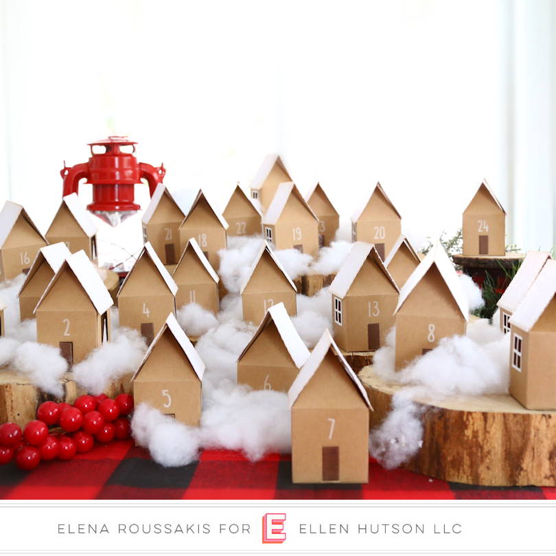 Village of DIY Advent Houses with Essentials by Ellen House Box die