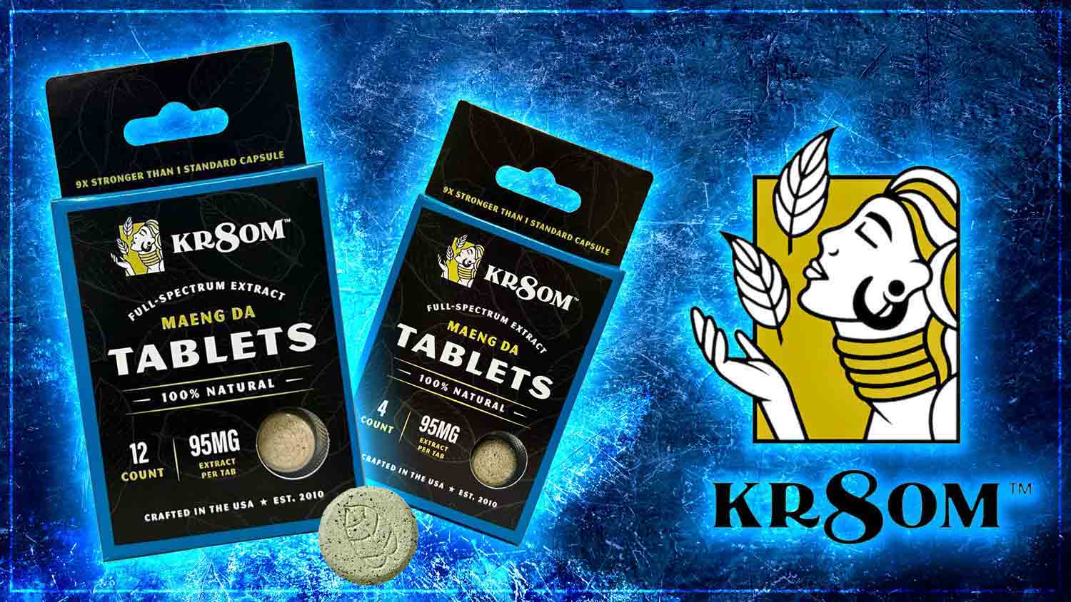 Kr8om Kratom Extract Tablets Maeng Da 95 mg 4 ct and 12 ct