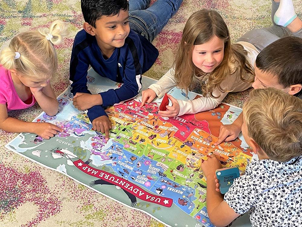 kids map of the USA geography game toy