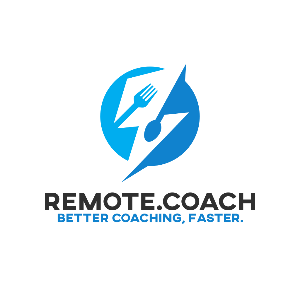 Remote.coach logo. Coach your fitness and diet clients better, faster.
